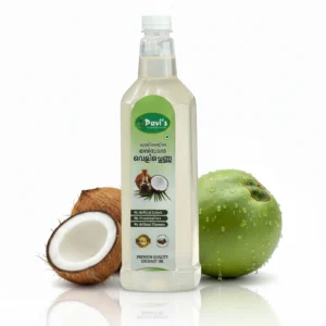 Pavis cold pressed coconut oil made from fresh Kerala coconuts