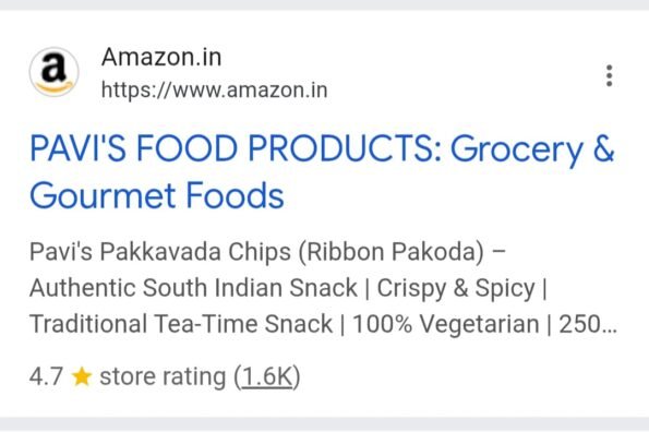 Pavis Food Products 5 star customer rating on Amazon