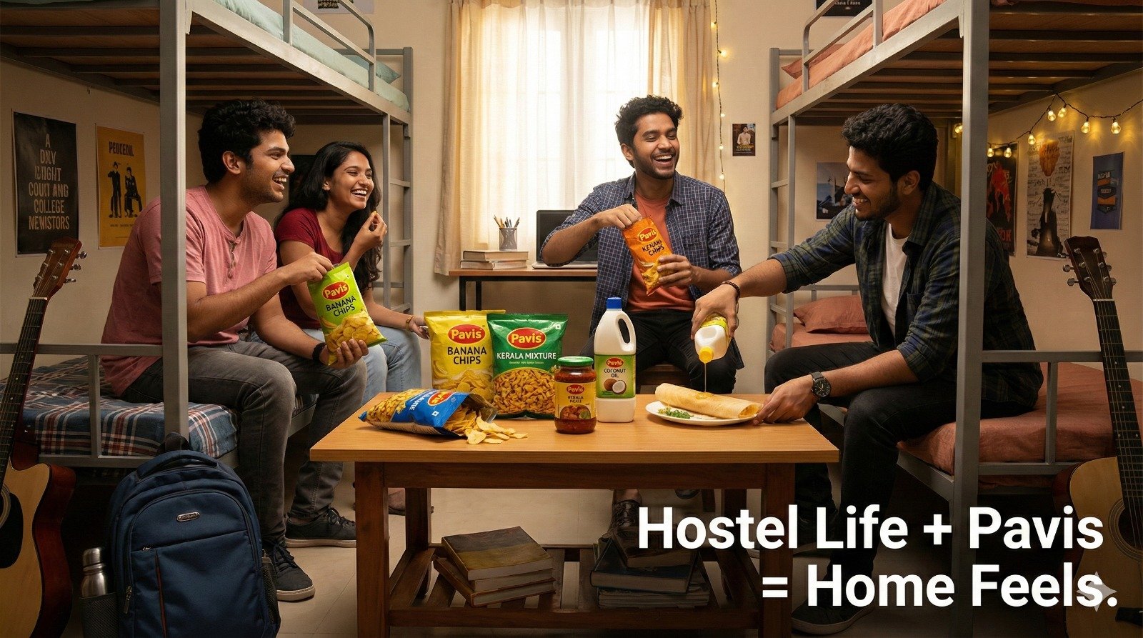 Pavis NRI and Hostel Kit with Kerala snacks, spices and cold pressed coconut oil