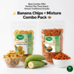 Pavis Kerala Heritage Snack Combo – Authentic Nendran Banana Chips & Spicy Kerala Mixture Fried in Pure Coconut Oil