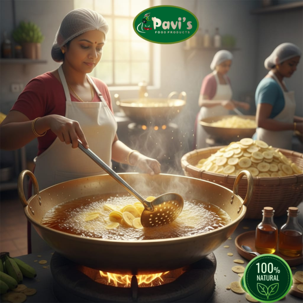 Pavis Food Products making authentic Kerala banana chips in coconut oil