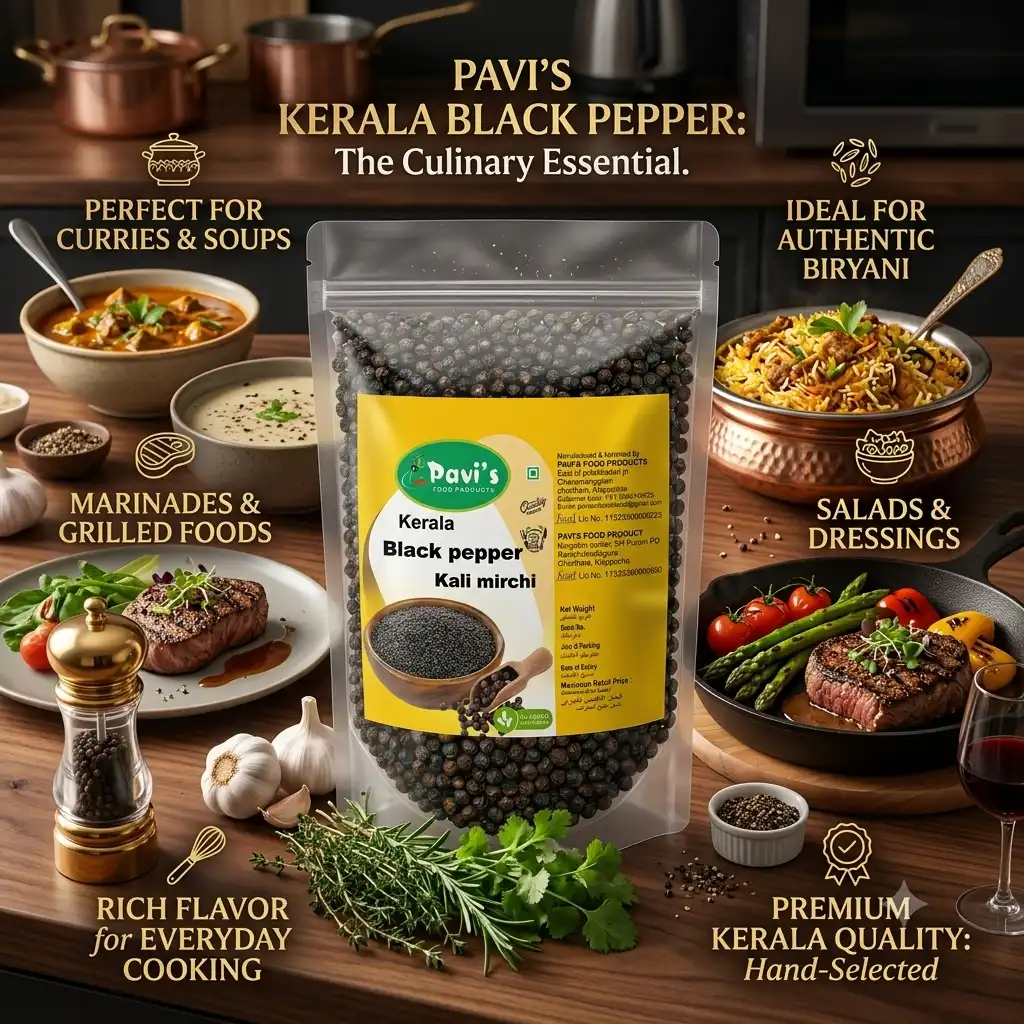 Natural Whole Black Pepper | Pavis Natural whole black pepper spice with rich aroma