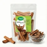Premium natural cinnamon sticks arranged on wooden surface