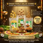 Pavi's Onam Snack Combo with Banana Chips, Sharkara Varatti and Cheeda