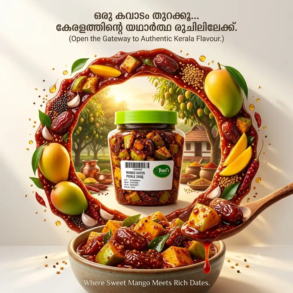 pavis-kerala-mango-dates-pickle. Pavis Traditional Mango Dates Mix Achar from Kerala
