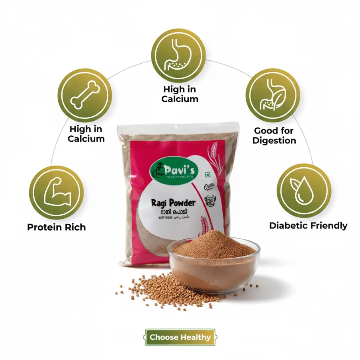 finger-millet-flour-kerala. 100% natural finger millet flour finely ground for everyday cooking