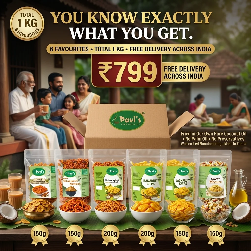 pavis-authentic-kerala-snacks-family-box.jpg Pavi’s Jackfruit Chips 150g authentic Kerala snack