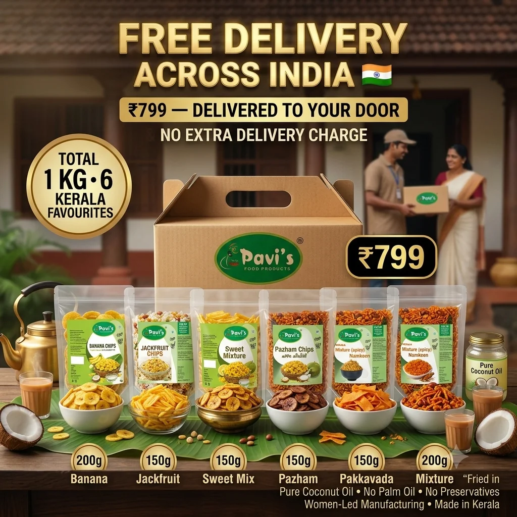 pavis-banana-jackfruit-pazham-chips-combo.jpg Pavi’s Pazham Chips 150g traditional Kerala snack