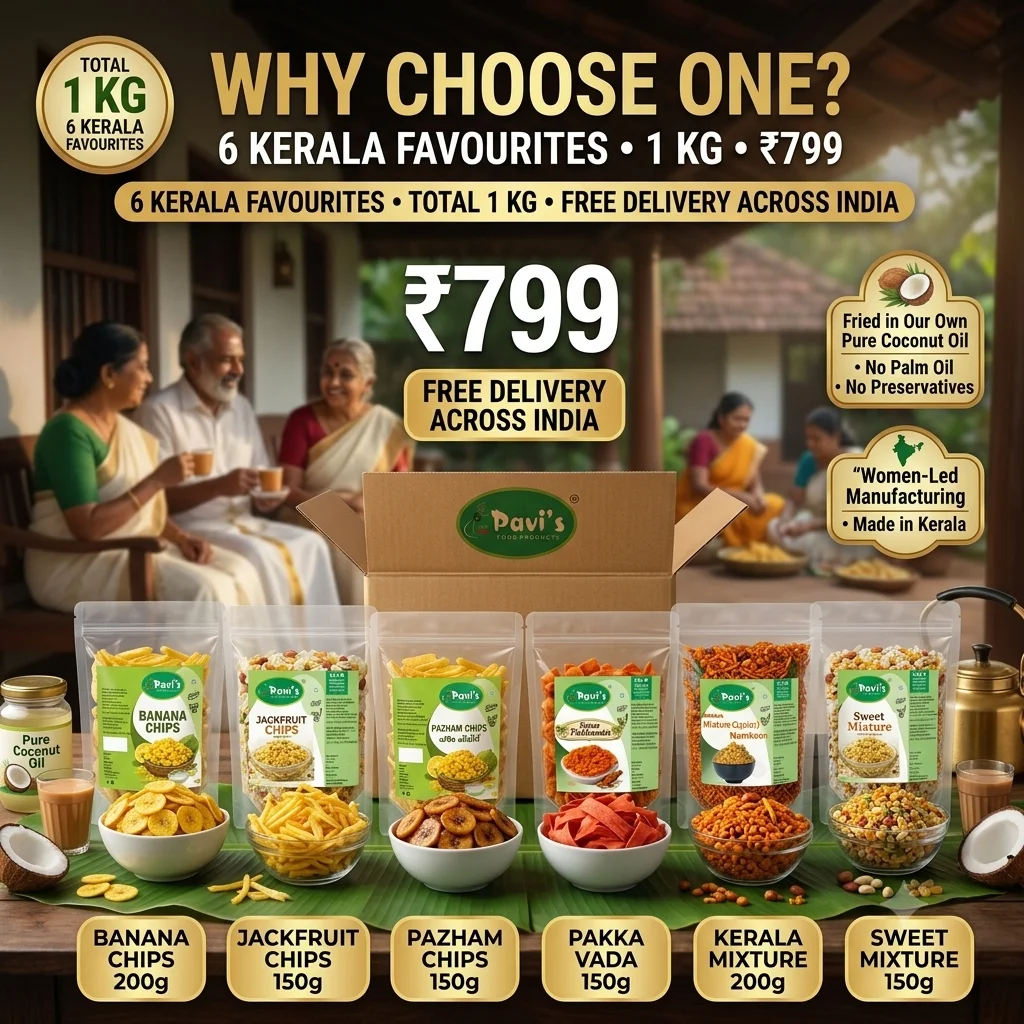 pavis-kerala-mixture-pakkavada-snacks-box.jpg Pavi’s Family Tea-Time Box 1kg authentic Kerala snacks combo